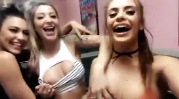 Allison Parker, Rainey James & Austin Reign Having Fun in the Restaurant Bathroom Video Leak