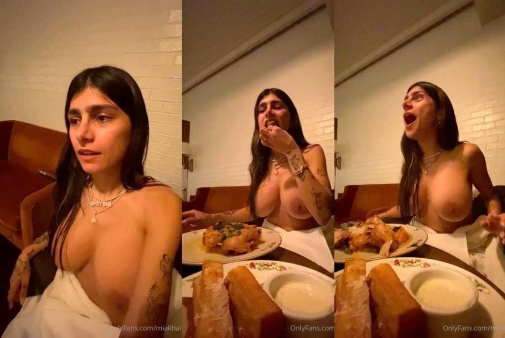 Mia Khalifa Making Hotel Dinner Topless Video Leaked - HD Video