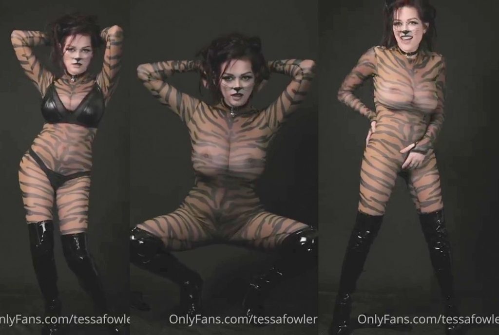 Tessa Fowler See Through Halloween Cat Costume Video Leaked - Free Online