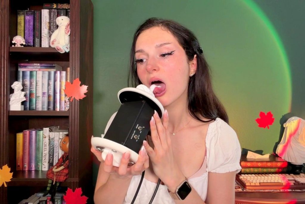 Busy B ASMR Licking Whipped Cream Off Your Ears Video