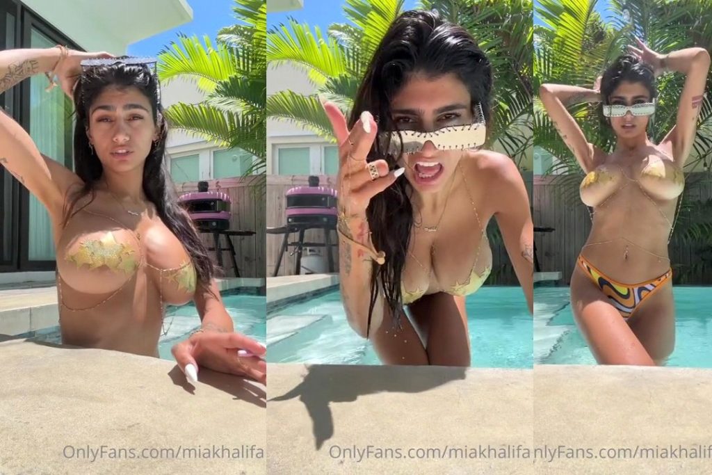 Mia Khalifa Swimming Pool Tease Video Leaked - HD Video