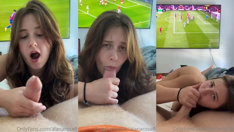 lra8215 Sucks her Man's Dick while he Watches Soccer